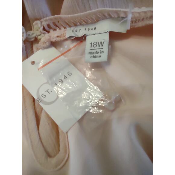 CATO Women's Midi Lace Dress 2X Rayon Polyester Peach Floral Formal Wedding - Picture 4 of 5